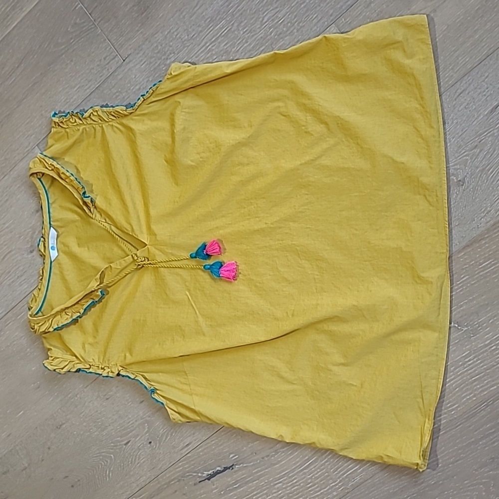 Boden Yellow Tank Top with Tassel Detail
